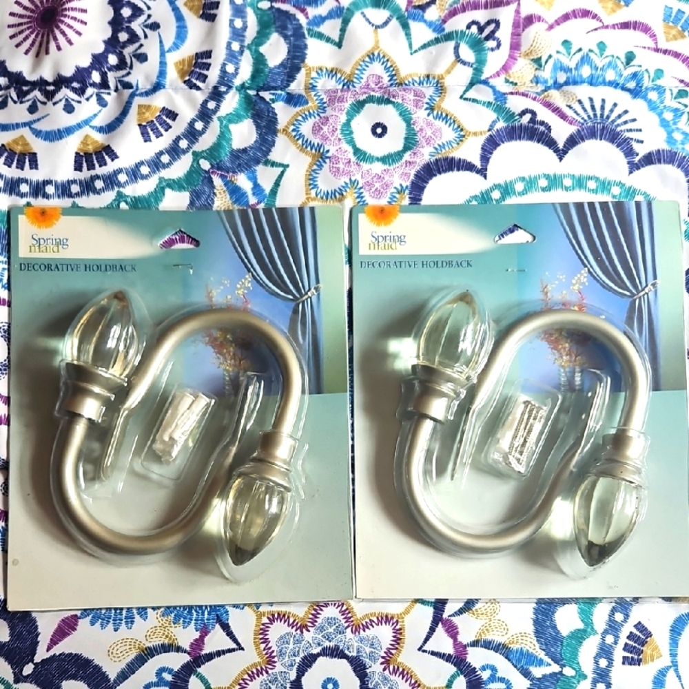 2 SETS Silver Curtain Holdbacks (4)